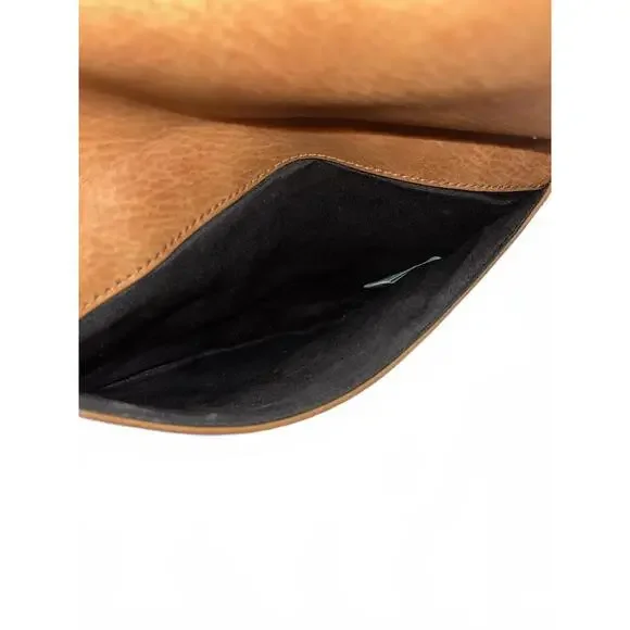 Trendy Brown Faux Leather Envelope Clutch - Picture 3 of 5